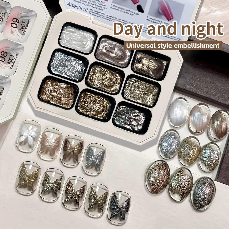 DUOLINGDAI Nagellack-Set, 9 Farben, schimmernd, Damen - Bild 5