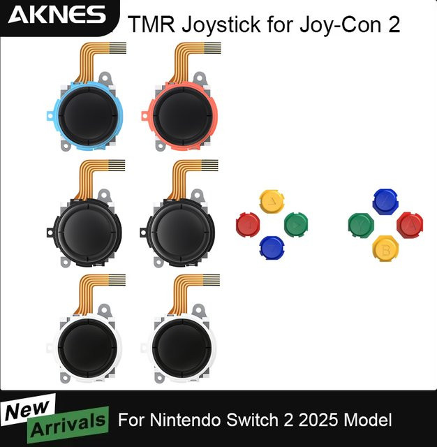AKNES TMR Joystick für Nintendo Switch 2 Ersatzteil Set ohne Drifting-Effekt in Blau, Rot und Multicolour - Bild 1