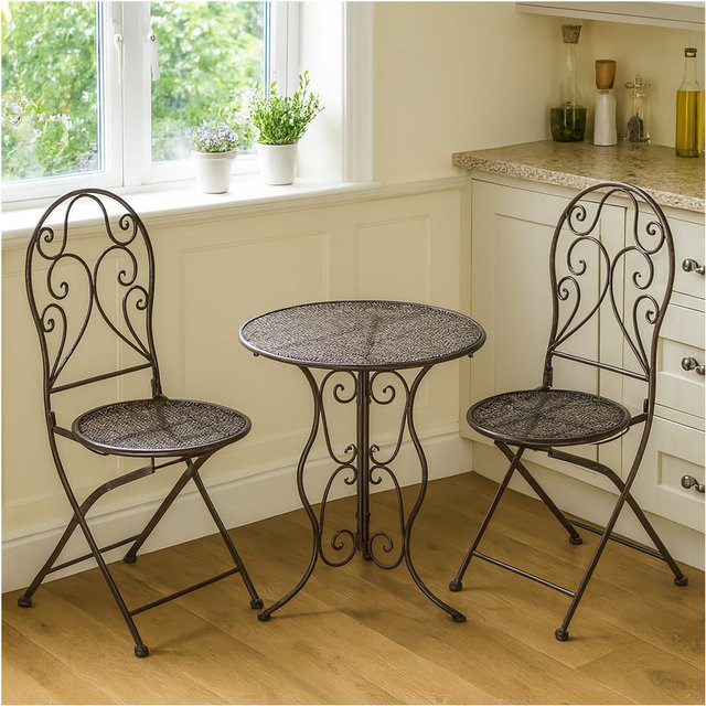 HTI-Living Essgruppe Lani 3-teilig Braun mit Metallgestell - Bild 1