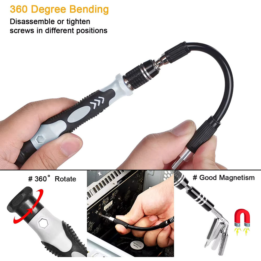 WOZOBUY 140 in 1 Schraubendreher-Set mit magnetischen Torx und Phillips Bits für die Reparatur von Telefon und PC - Bild 2