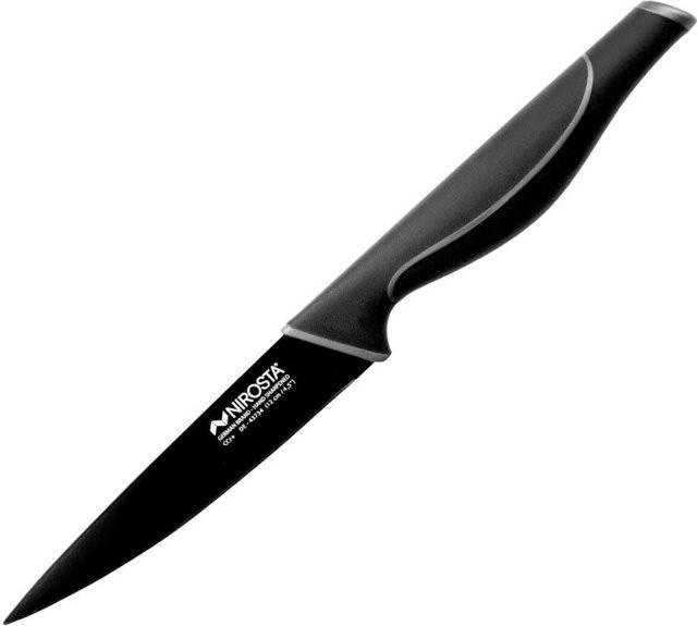 Nirosta Spickmesser Wave Paring Knife aus Edelstahl in Schwarz und Grau mit 12 cm Klinge - Bild 1