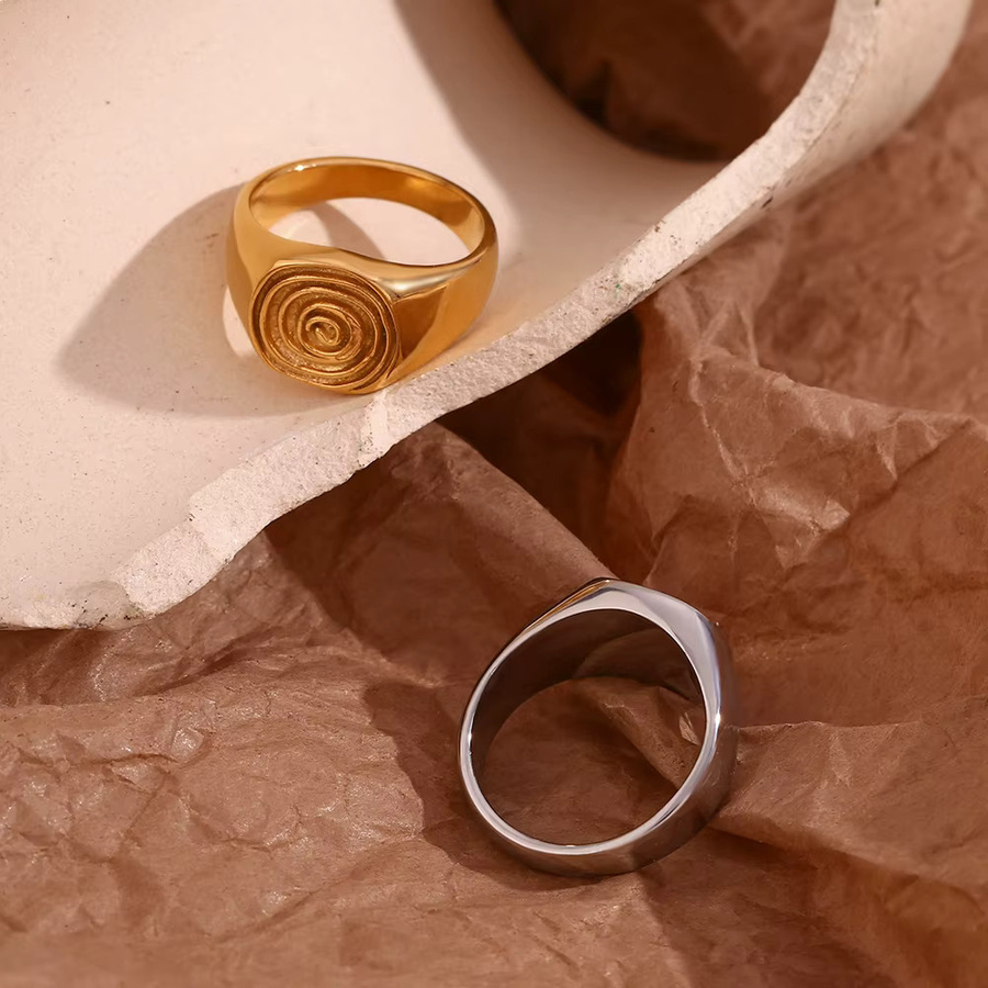 E.B.belle Siegelring, 18 Karat vergoldet, Edelstahl, Unisex - Bild 3