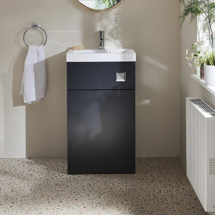 Clou 2-in-1 Waschbecken- und WC-Element in Weiß B: 500 mm, H: 890 mm (ohne WC) - Bild 1