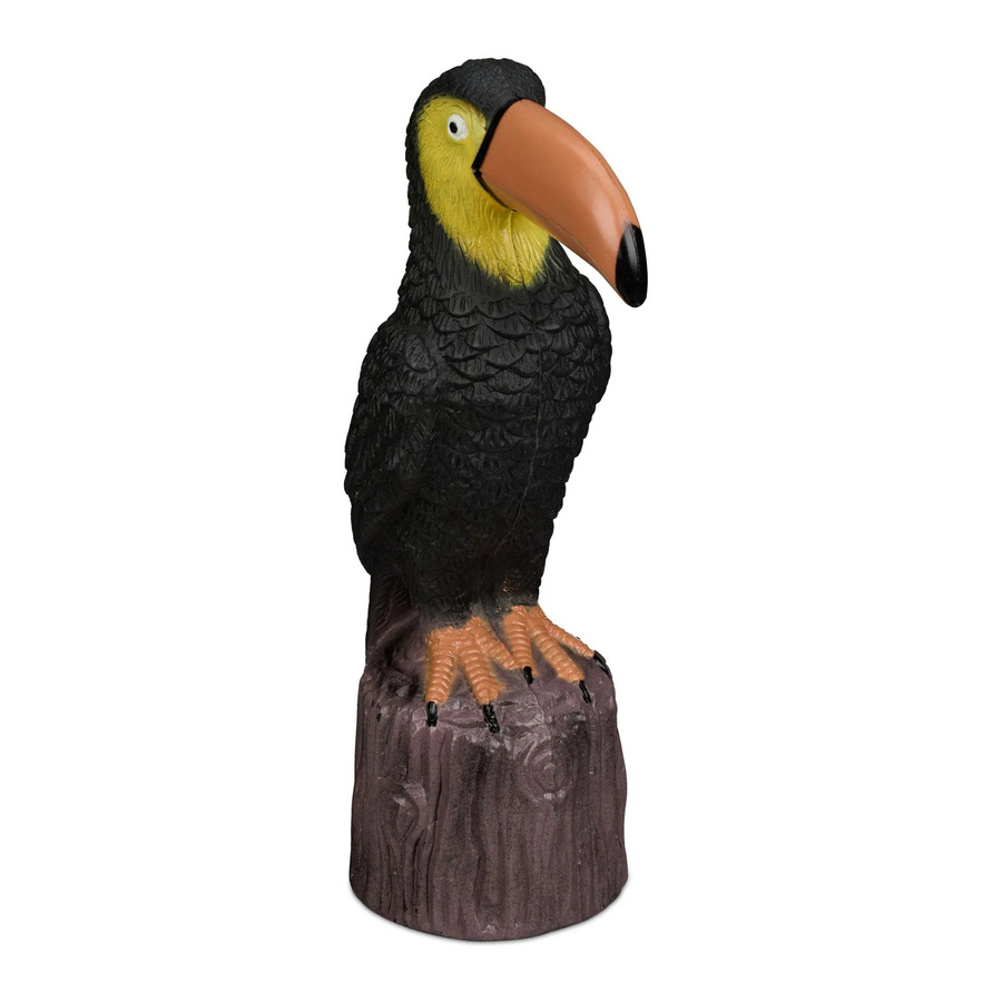 Relaxdays Gartenfigur Tukan aus PE-Kunststoff, wetterfest und befüllbar, Schwarz Braun Gelb, H: 35 cm, B: 10 cm, T: 19 cm - Bild 2