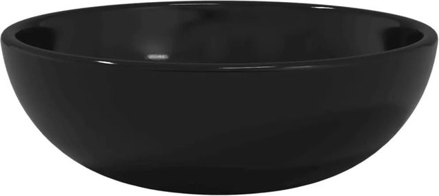 vidaXL Aufsatzwaschbecken aus Hartglas in Schwarz, Durchmesser: 35 cm - Bild 1