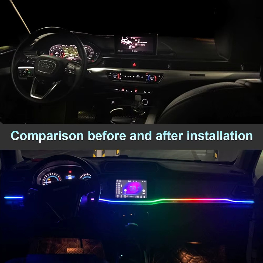 KALADA Symphony RGB LED Neon Flex Lichtstreifen für die Auto-Umgebungsbeleuchtung mit USB-Anschluss, App-Steuerung und Fernbedienung, Multicolour - Bild 2