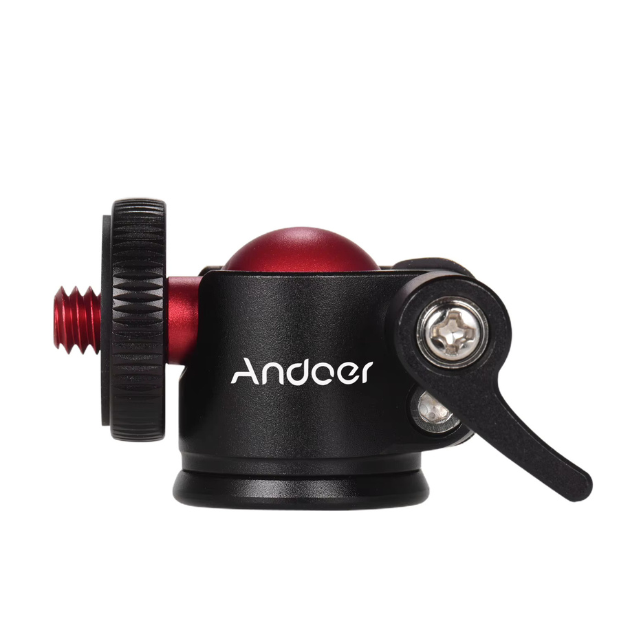 Andoer Mini Stativ Kugelkopf aus Aluminiumlegierung mit 1/4 Zoll Schraube für DSLR-Kameras - Bild 2