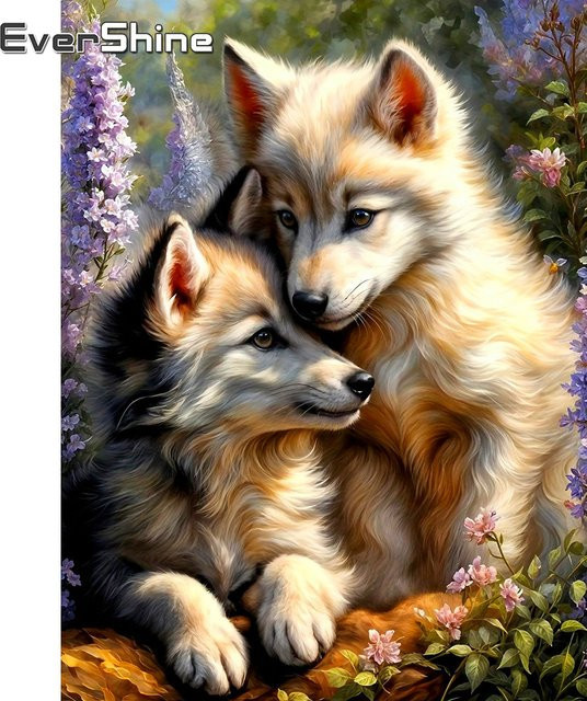 EverShine Diamant-Gemälde Hund als Kreuzstich-Mosaik in Multicolour, quadratisches Bild zur Heimdekoration, B/H: 30 x 20 cm - Bild 1