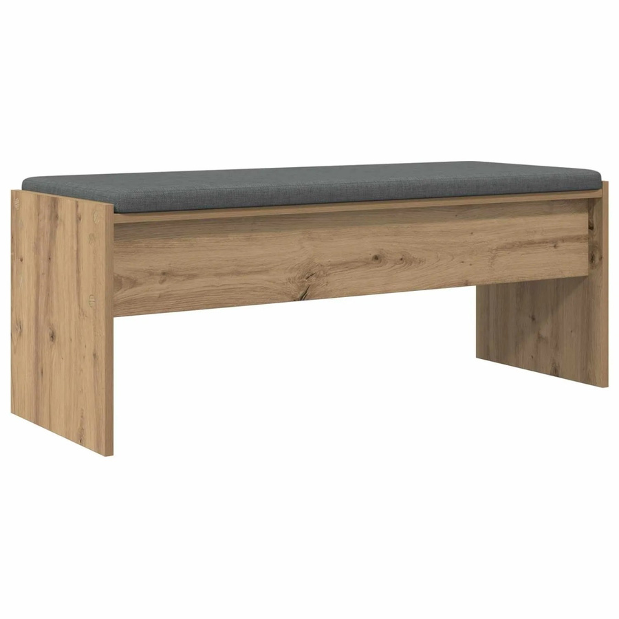 vidaXL Flurbank mit Kissen in Artisan-Eiche, Farbe Braun, B/T/H: 110 x 38 x 40 cm - Bild 2