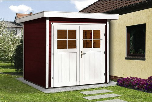 WEKA Gartenhaus Blockhaus aus Holz in Rot, B/H/T: 225 x 217 x 209 cm - Bild 1