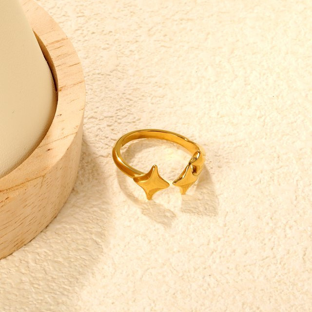LUXUKISSKIDS Stern-Ring, Edelstahl, Gold, Damen - Bild 1