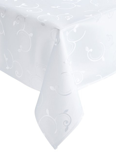 Pflegeleichte Tischdecke von Dohle mit floralem Muster in Weiß aus 100% Polyester - Bild 1