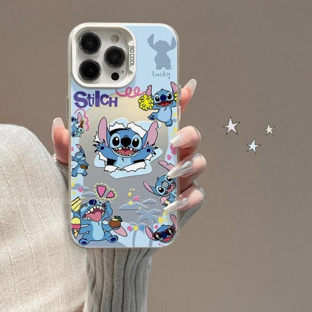 Stitch Handyhülle in Blau für Xiaomi Redmi Note 14 Pro 5G und weitere Modelle, Hartes IMD Cover - Bild 1