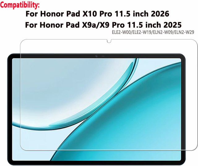 2 Stück gehärtete Glas Schutzfolien für Honor Pad X10 Pro 11,5 Zoll und Honor Pad X9a/X9 Pro, transparent - Bild 1