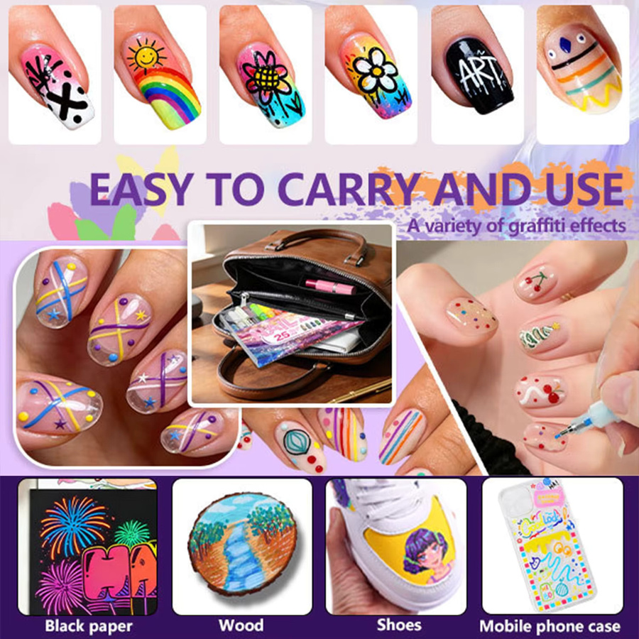 Guangna Nail-Art-Stifte, Metallic, Unisex - Bild 4