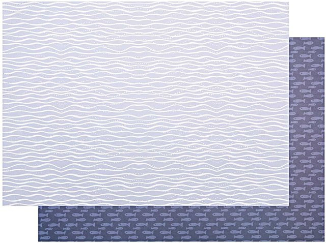 Rico Design Paper Poetry Motivkarton Mermaid Wellen blau-weiß B: 50 cm, H: 70 cm - Bild 1