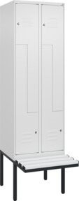 C+P Z-Spind Classic PLUS Sitzbank mit 4 Fächern und Zylinderschloss, B/T/H: 212,0 x 60,0 x 81,5 cm, Farbe: Anthrazit/Schwarz - Bild 1
