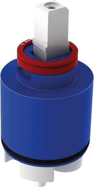 Delabie Keramikkartusche mit Sockel und Durchflussbegrenzer, Durchmesser: 40 mm, Blau - Bild 1