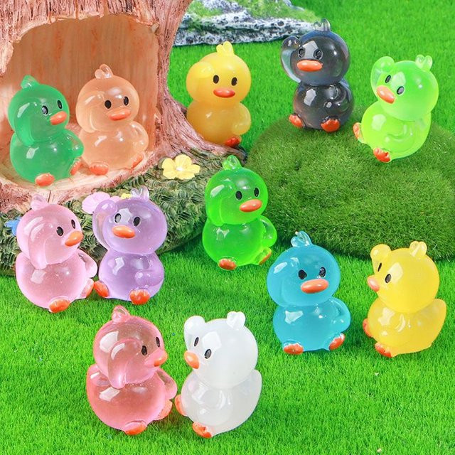 Yiran Toy Leuchtende Mini-Enten in Braun für DIY-Feengärten und Tischdekoration - Bild 1