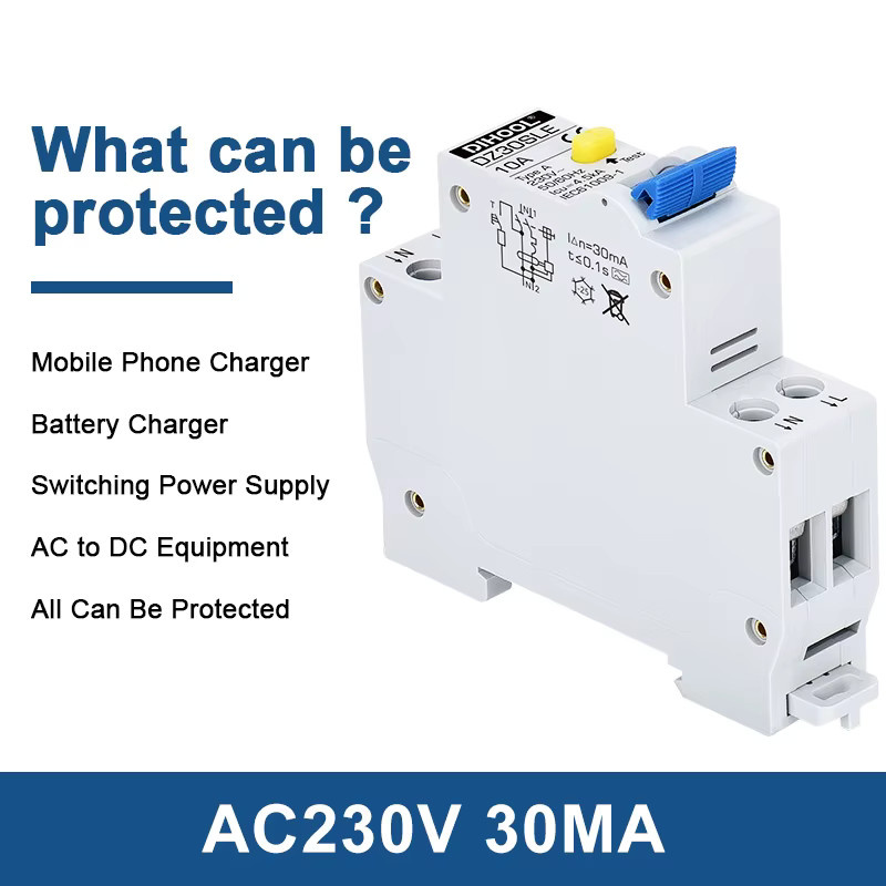 SUMRET Mini RCBO 1P+N Typ A Fehlerstrom-Differenzial-Schutzschalter in Weiß - Bild 2