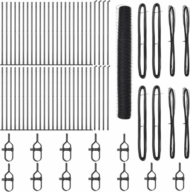 vidaXL Zaunpfosten aus Stahl und PVC in Grau, Höhe: 120 cm, Durchmesser: 3,2 cm - Bild 1