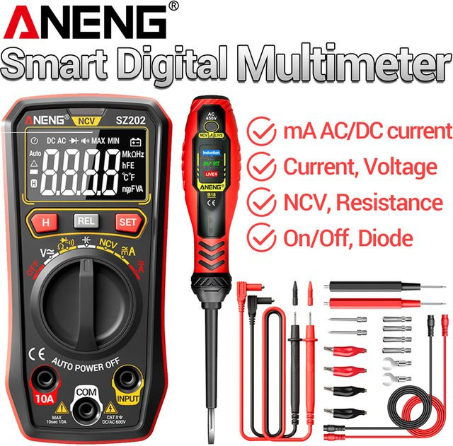 ANENG Elektriker Werkzeuge Set mit B18 Highlight Spannungstester und SZ202 Digital-Multimeter - Bild 1