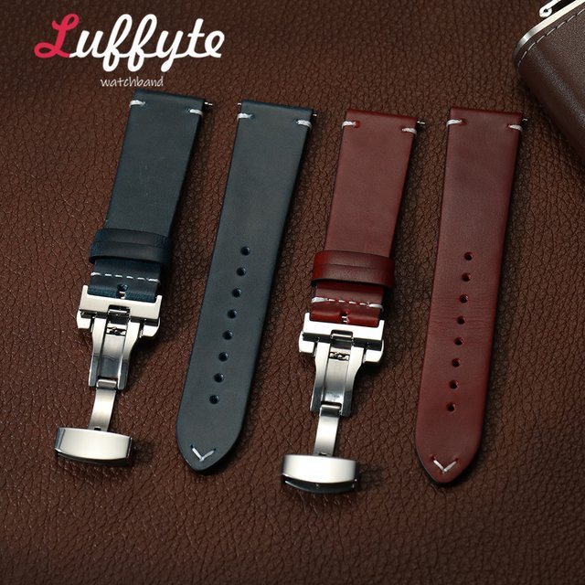 Luffyte Uhrenarmband Leder, Schwarz, Herren - Bild 1