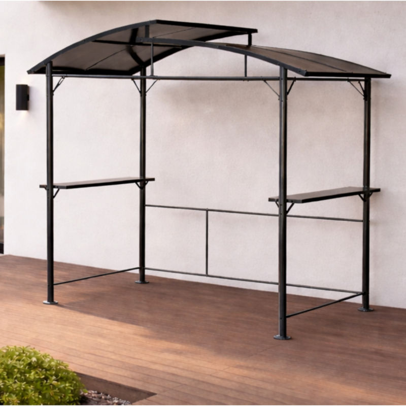 Leco Profi-Grillpavillon mit Polycarbonat-Dach in Anthrazit, L x B x H: 245 x 150 x 234 cm - Bild 2