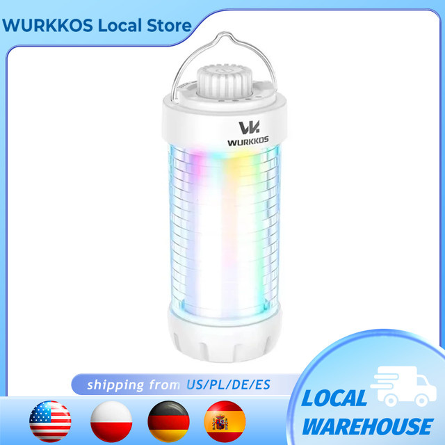 Wurkkos CL01 Camping Laterne mit 550 Lumen, wiederaufladbare RGB LED-Taschenlampe mit Magnet, Powerbank-Funktion und Touch-Dimmer, wasserdichtes EDC-Arbeitslicht in Weiss und Multicolour - Bild 1