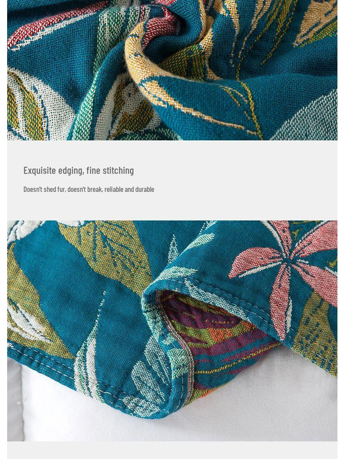 Global Finds Sommer-Decke aus Baumwoll-Musselin mit floralem Muster, Multicolour, B/B: 150 x 200 cm - Bild 2