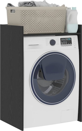 Waschmaschinen-Schrank Yiwydaa in Schwarz mit Eiche-Effekt, modern und matt, B/T/H: 67,5 x 48 x 97 cm
