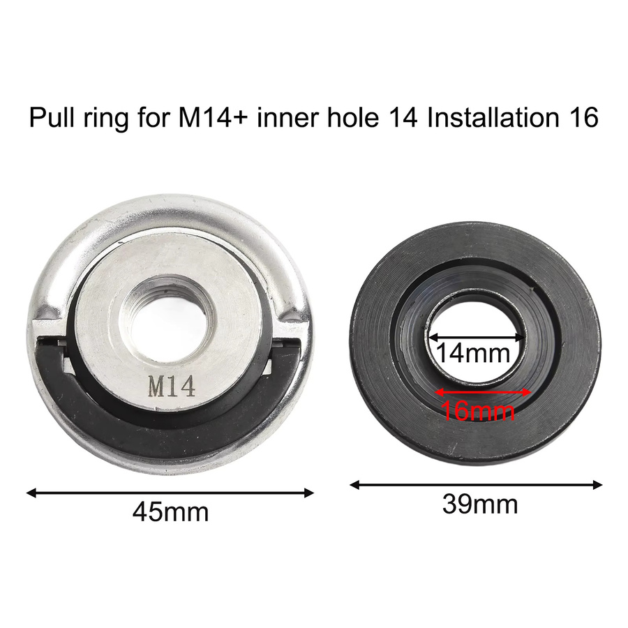Vibratite M14 Quick Release Selbstsichernde Schleifer Flansch Mutter und Drückplatte Set in Silber - Bild 3