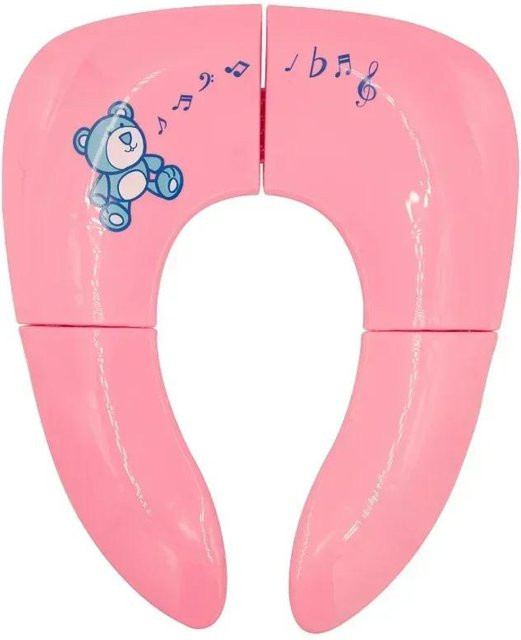 MARKET-2 Tragbares Kinder Reise Töpfchen Sitz Pad in Pink, klappbare Toilettensitz Abdeckung für Kleinkinder aus Kunststoff und PVC - Bild 1