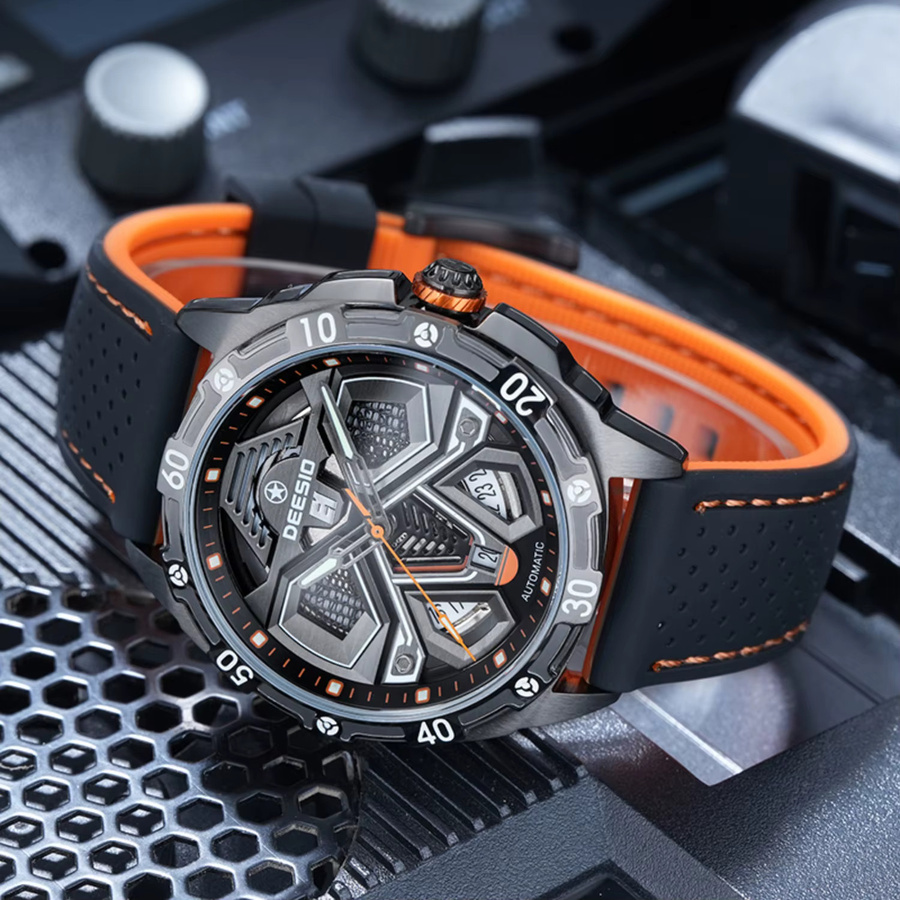 Deesio Armbanduhr Automatik, Edelstahl, Schwarz, Herren - Bild 2