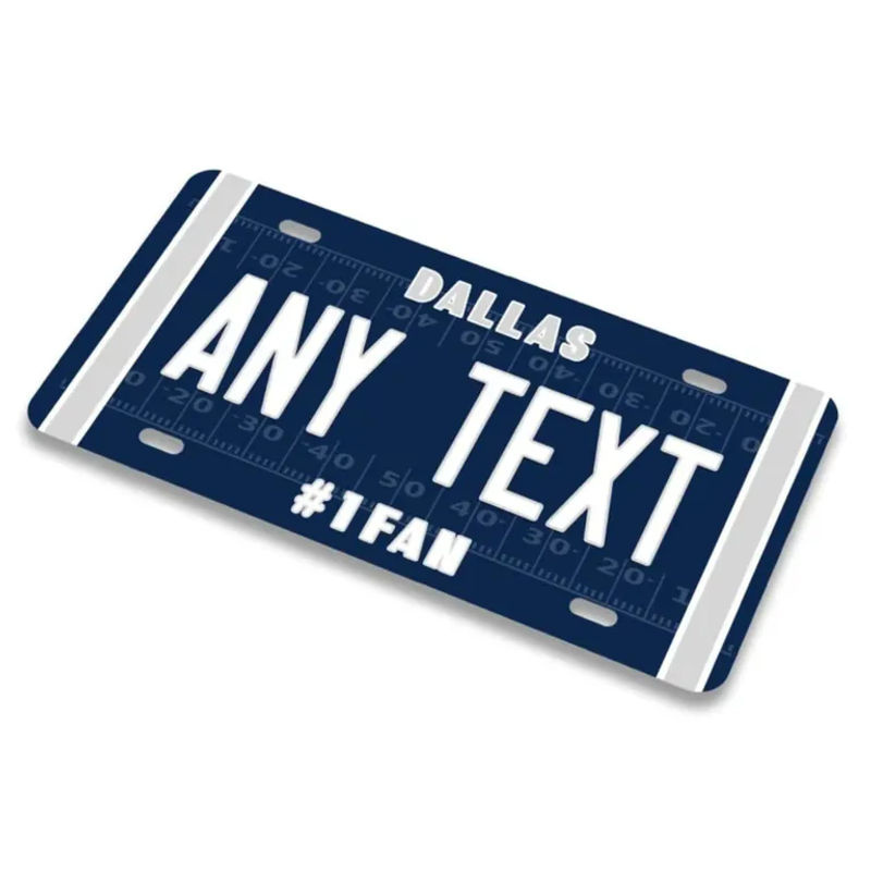Personalisiertes Dallas Cowboys Aluminium-Nummernschild von Hello Young in Blau und Weiß zur Wanddekoration - Bild 4