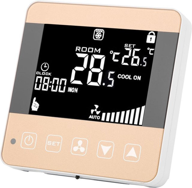 TOMTOP JMS Intelligente LCD Digital Zentrale Klimaanlage Fan Coil Einheit mit Thermostat in Schwarz - Bild 1