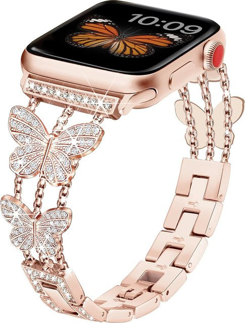 JBAILI Armband Damen, Schmetterling, Metall, Diamond, für Apple Watch - Bild 1