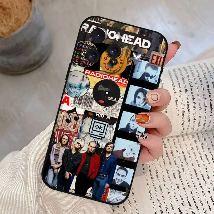 Rock R-Radiohead Handyhülle aus schwarzem Silikon für iPhone 11 bis iPhone 17 Modelle - Bild 4