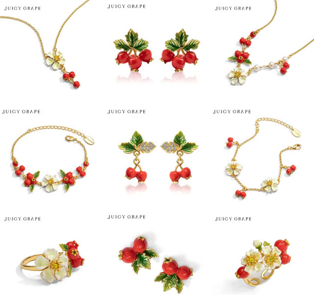 Schmuckset Juicy Grape, Emaille, Damen - Bild 1