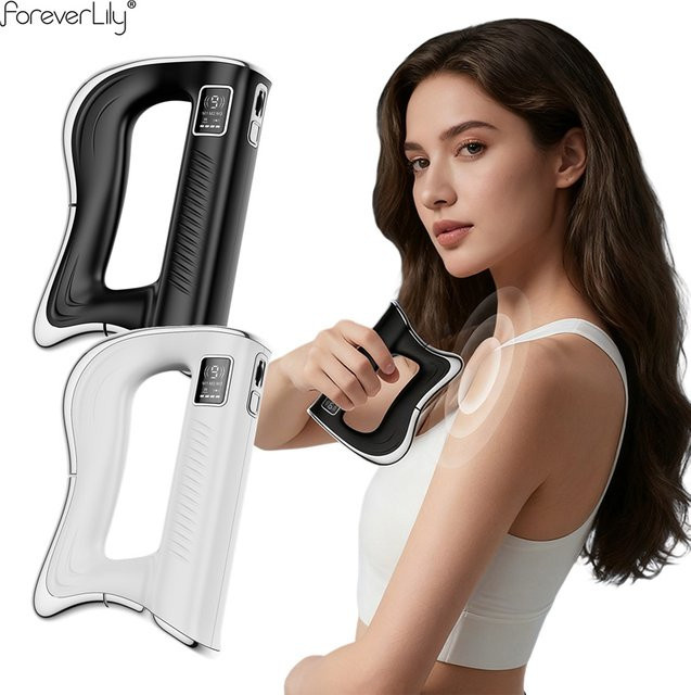 foreverlily Elektrischer Faszien-Schaber, EMS, Mikrostrom, Schwarz, Unisex - Bild 1