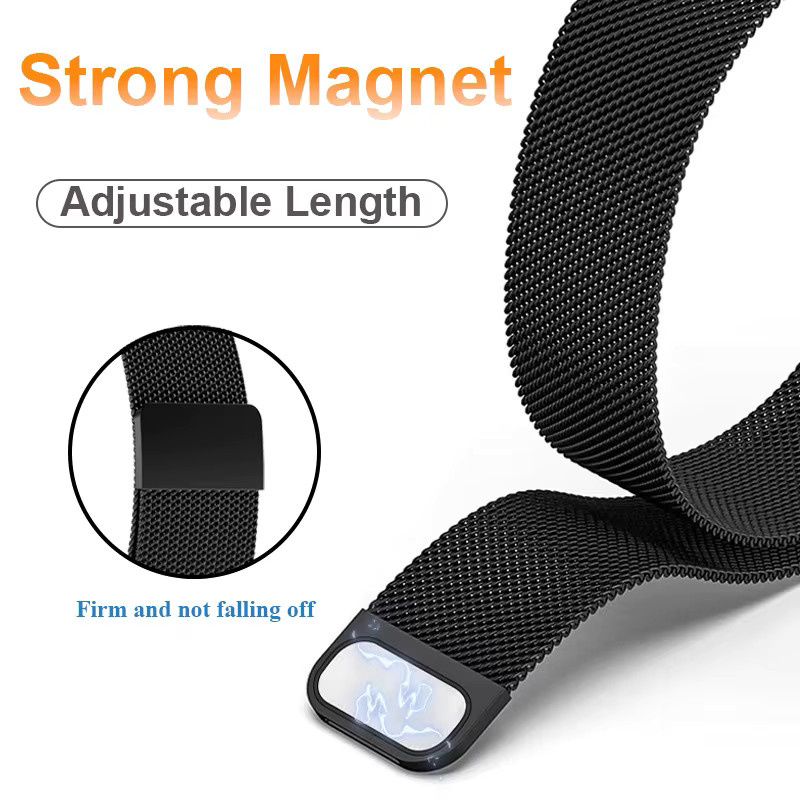 Uhrenarmband Edelstahl, Milanaise, Schwarz, Unisex - Bild 5
