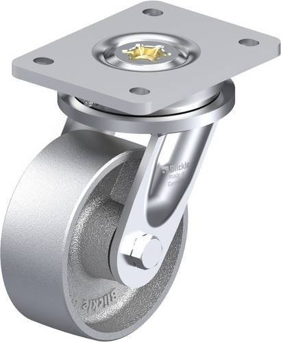 Blickle Lenkrolle LO-G 127G in Silber, Rad-Durchmesser: 125 mm, Tragfähigkeit: 750 kg - Bild 1