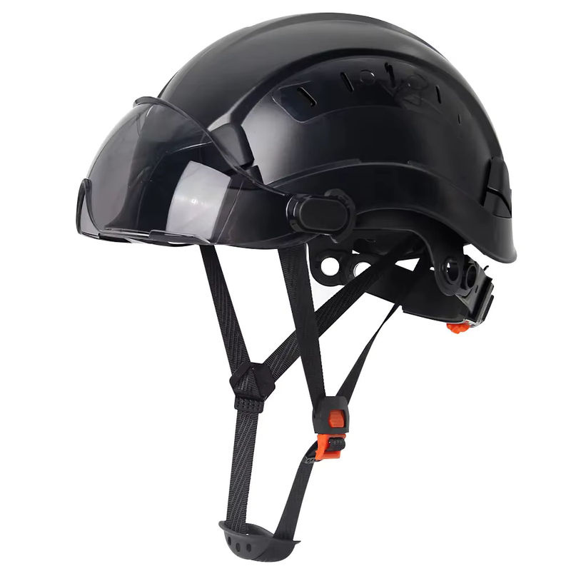 Aolamegs CE-Schutzhelm mit integrierter Schutzbrille aus ABS-Kunststoff in Rot oder Schwarz - Bild 7
