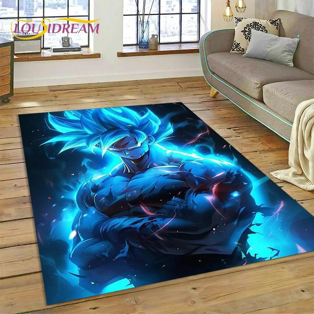 ChenYing01 Anime 3D D-Dragon-Ball Japan Cartoon Teppich, blau, rutschfest und waschbar, B/T: 40 x 60 cm - Bild 1