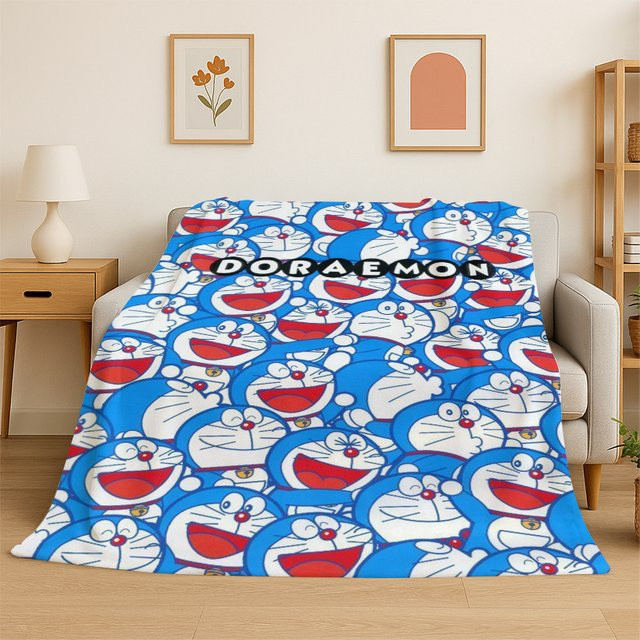 MINISO Doraemon Flanellblanke für Kinder, weiche und warme Kuscheldecke in Blau - Bild 1