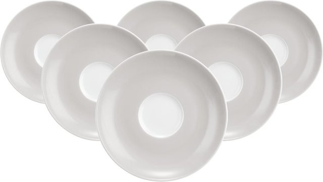 Seltmann Weiden Espressountertassen Liberty Pure Colors aus Porzellan, Weiß, 6er Set, Durchmesser: 12 cm - Bild 1
