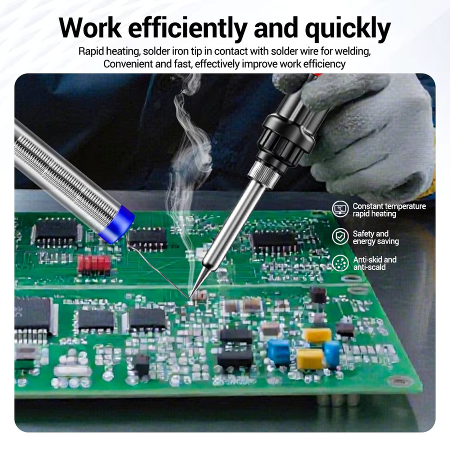 ANENG SL105 Elektrischer Lötkolben mit Digitalanzeige und einstellbarer Temperatur als tragbares Schweißlöt-Reparaturset - Bild 3