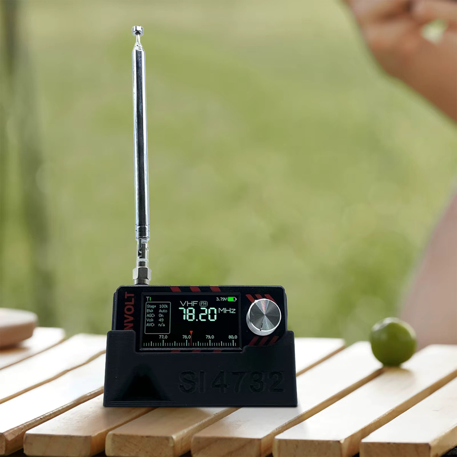 APWIKOGER Universal Radio Halterung für ATS MINI SI4732 DSP Radio Receiver mit integrierter Sound Guide Groove in Schwarz - Bild 3