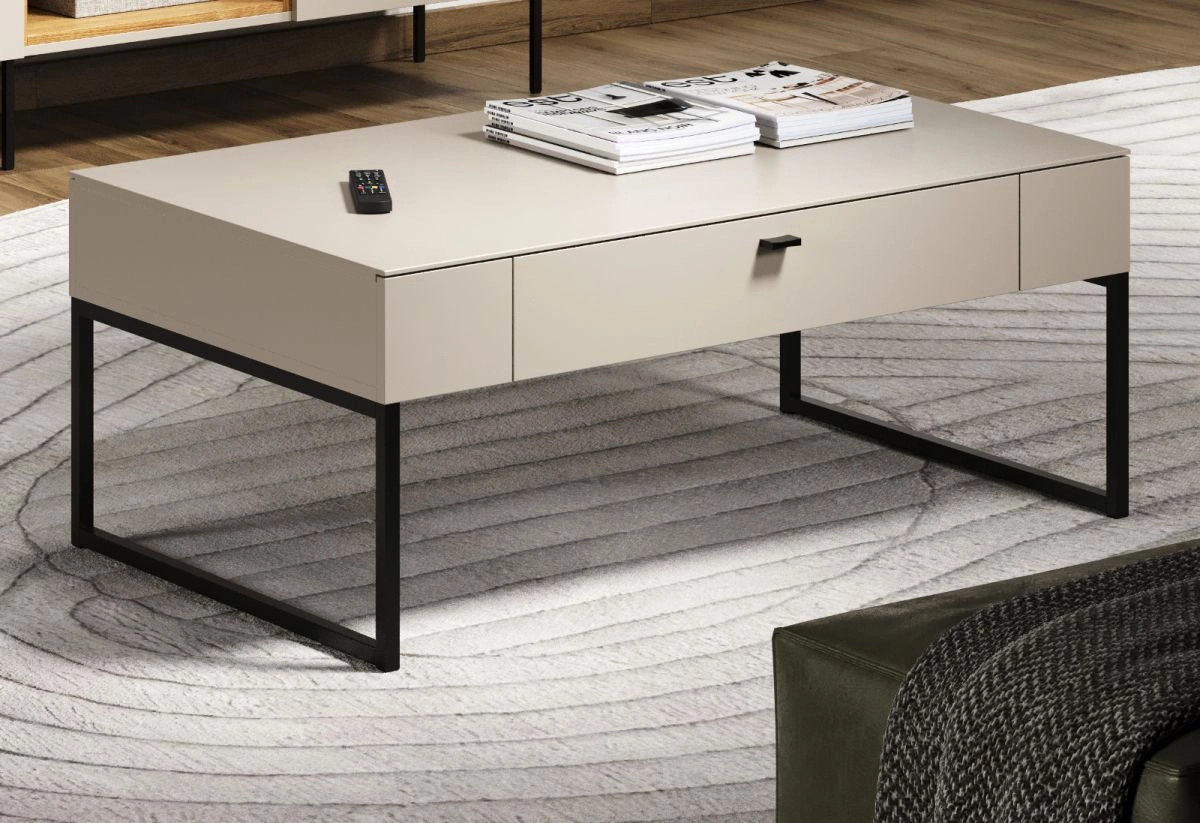 Couchtisch Jardins in Sand und Schwarz, rechteckig, B: 110 cm, T: 68 cm, H: 45 cm - Bild 3