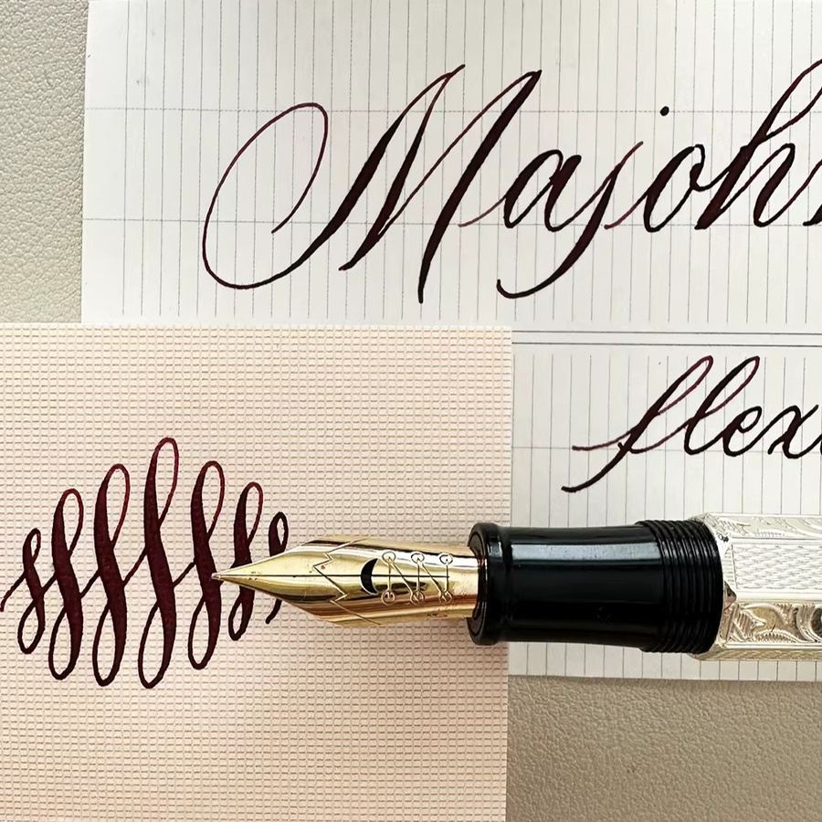 MAJOHN Klassischer Füllfederhalter mit flexibler Feder in Schwarz für Business und Modifikation - Bild 3